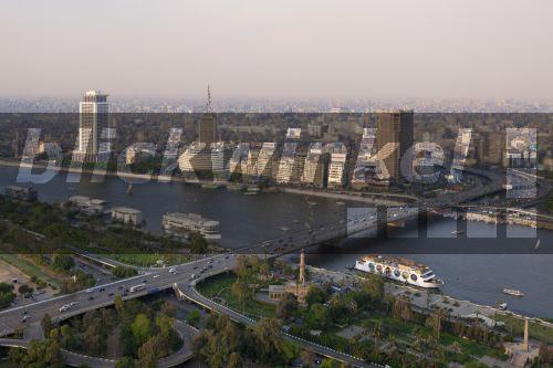 Blick auf Kairo und Bruecke des 6. Oktober ueber den Nil, Aegypten, Kairo<BR>View at Cairo and Bridge of 6. October over Nile, Egypt, Kairo - R. Dirscherl